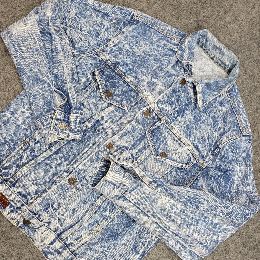 Twist Studio Denim Jacket Small Trucker Acid Wash Y2K Grunge Streetwear Biker